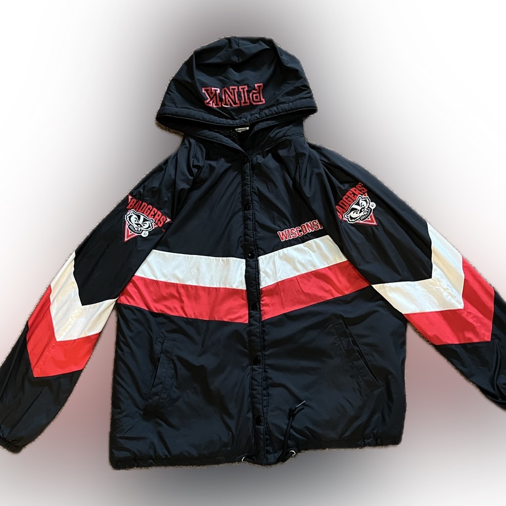 Vintage PINK x Wisconsin Badgers Windbreaker Jacket w/ fleece lining